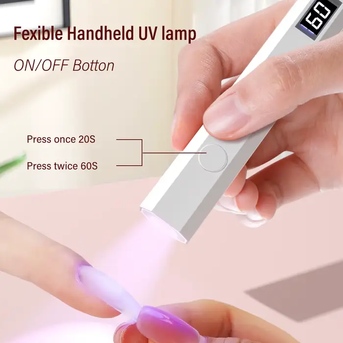 YIKOOLIN lumière UV/LED portative pour ongles 12W Mini lumière UV Portable pour ongles en Gel 2 régl