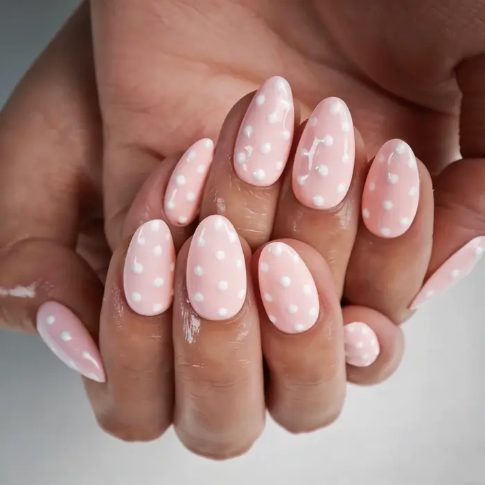 10 pièces d'art d'ongle fait à la main pur, faux ongles à pression, ongles en amande, ongles roses,