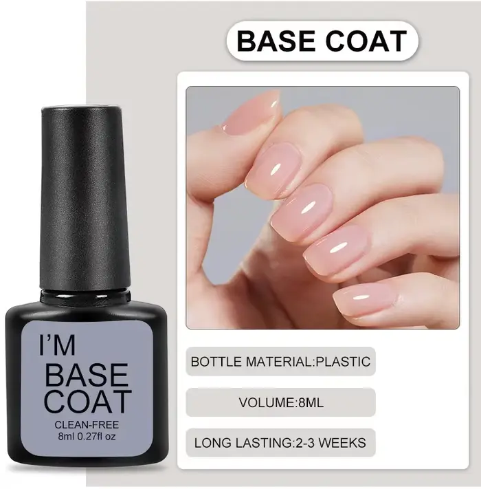 Kit Nail Art avec couche de base et couche de finition