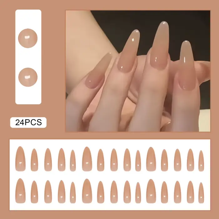 30 faux ongles brillants et longs à presser