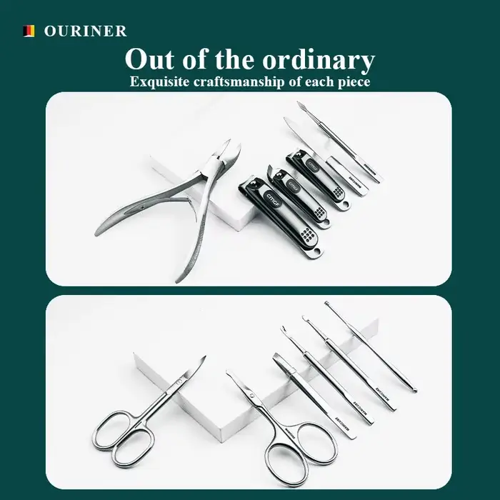 Kit de Manucure avec Coupe-Ongles Gris Morandi