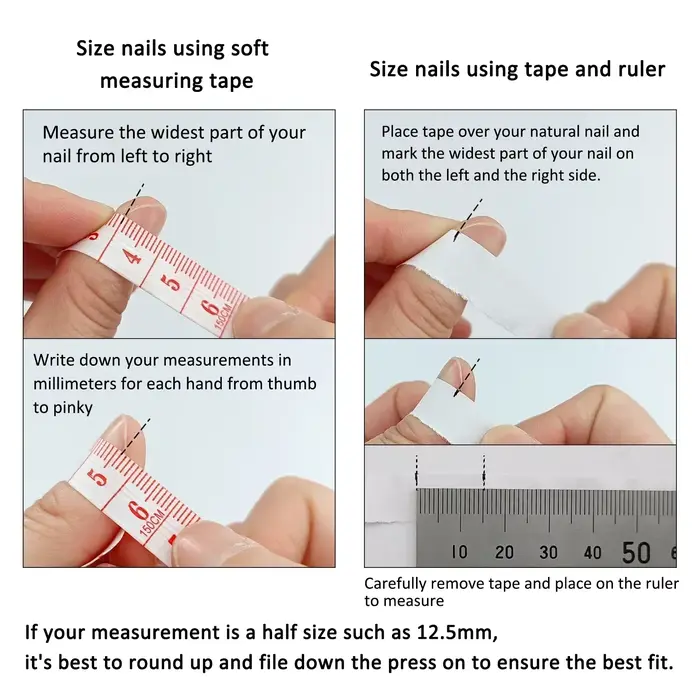 Faux ongles courts faits à la main