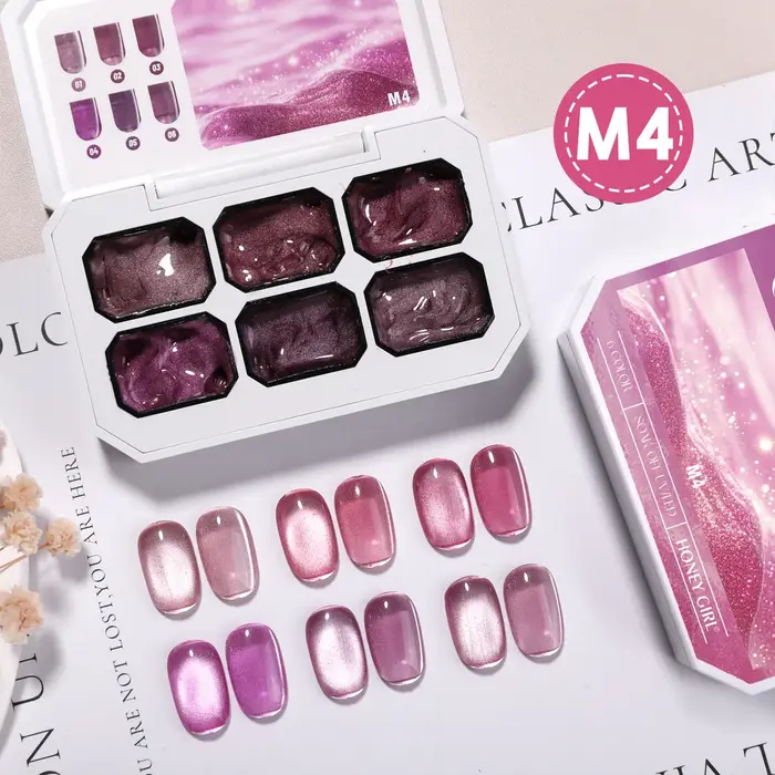 Gel magnétique pour ongles effet œil de chat 2g x 6 couleurs