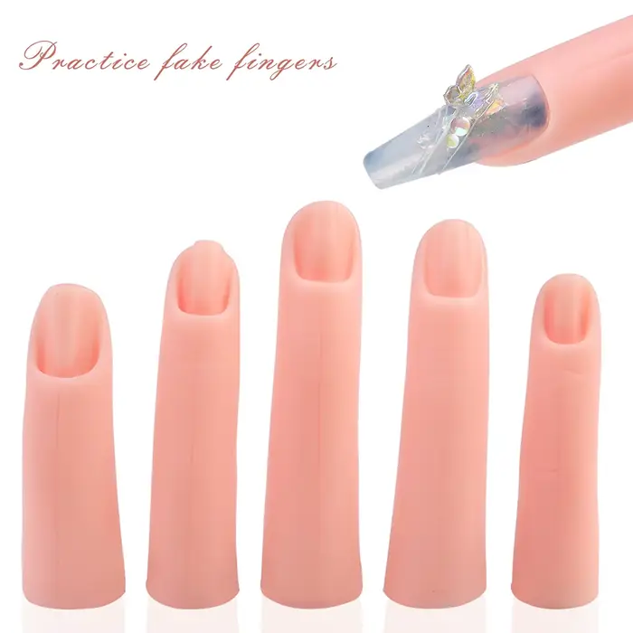 5 pièces/ensemble, Faux doigts naturels en silicone