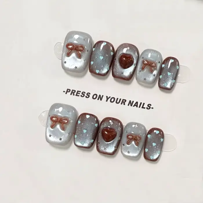 Faux ongles à pression faits à la main