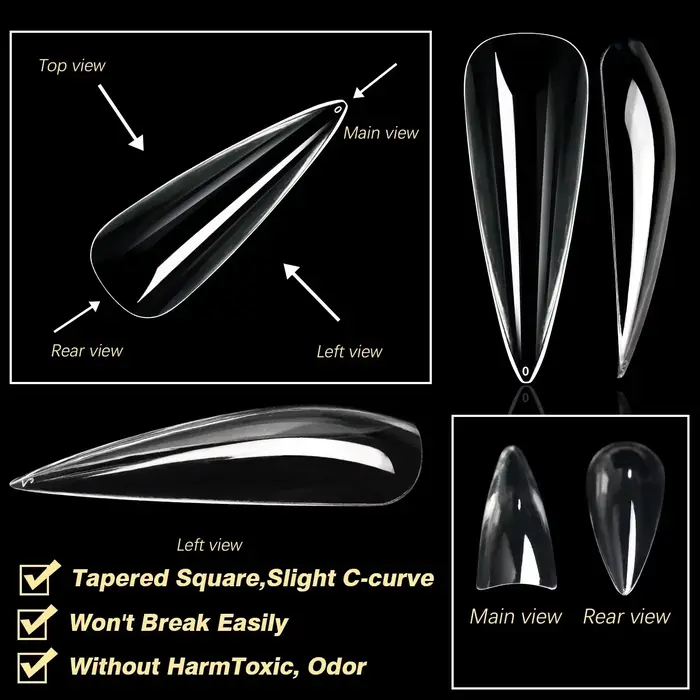 Boîte de faux-points en Gel souple, cercueil de Ballet sculpté naturel, amande, couverture complète,