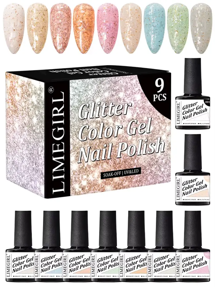 Ensemble de vernis à ongles magnétique œil de chat à paillettes arc-en-ciel, scintillant étoilé, cam