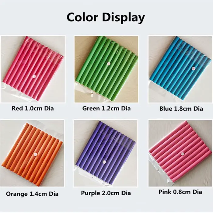 42 pièces/lot tige de friser sans chaleur éponge douce bigoudi rouleau mousse Bendy torsion boucles