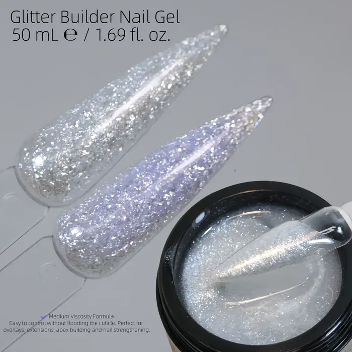MSHARE Gel de construction à paillettes 50ml sans TPO