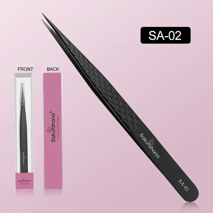 SAKURAHANA pince à cils professionnelle pointe en Fiber noire pour Extensions
