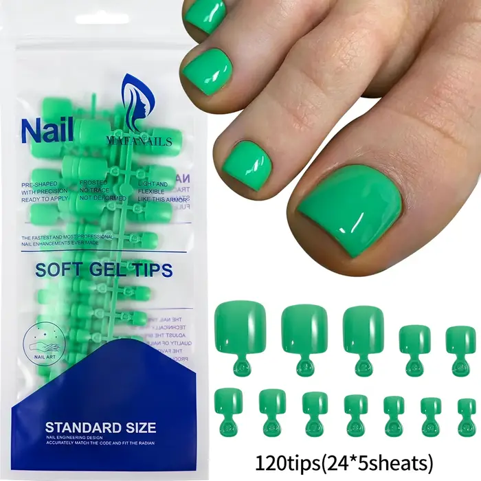 120 pièces/boîte pointe française ongles à pression système de couleur rose forme carrée