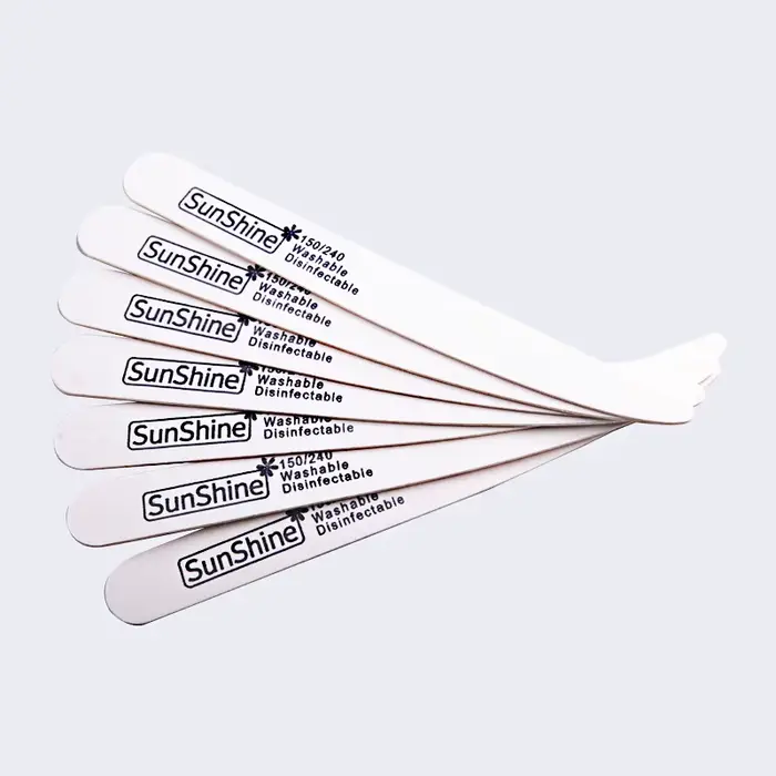 50 pcs/lot limes à ongles en bois blanc 150/240 manucure pédicure soin Nail Art pour UV Gel vernis tampon blocs outil