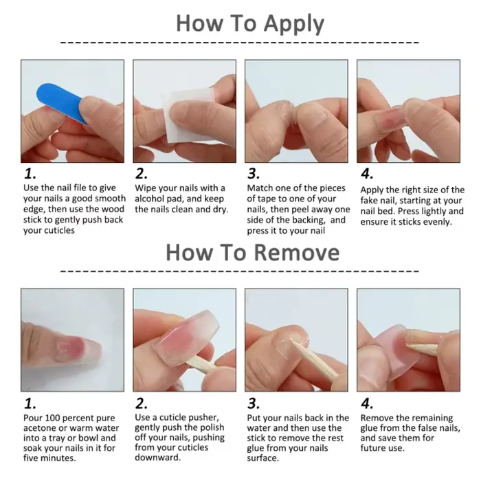 10 faux ongles à presser moyens en forme d'amande