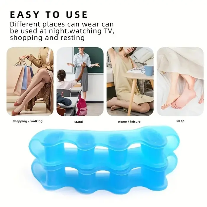 2 entre-doigts en silicone doux au toucher, entre-doigts réutilisables pour les pieds