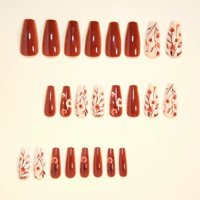 Faux ongles mi-longs pour femmes et filles