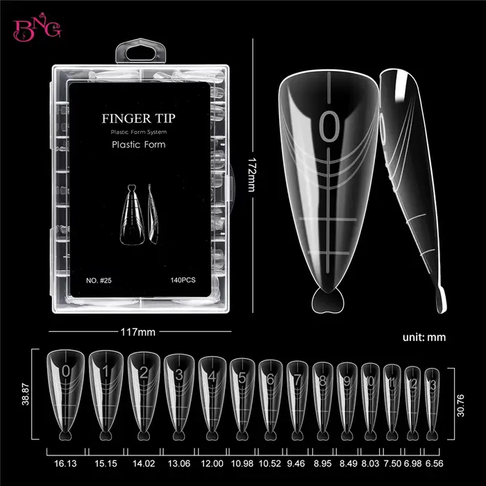 BNG 70/140 pièces griffe de chat ongles incurvés double formes pour Extension acrylique réutilisable