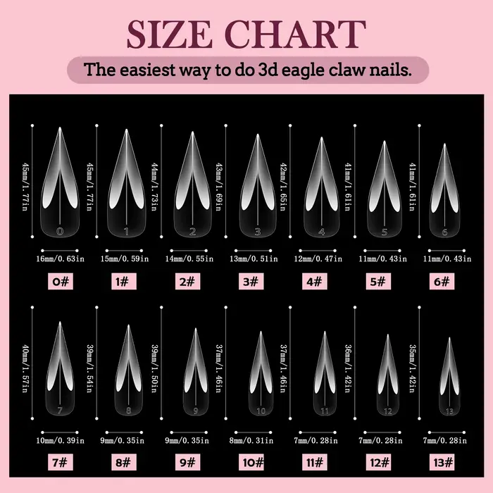 Nouvelles formes d'ongles à griffe d'aigle 140 pièces pointes d'extension en cristal pour ongles en Gel rapides Kit