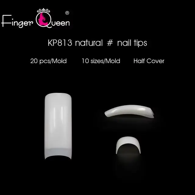 Faux Ongles Français en Forme de Cercueil, Naturel/Clair, ABS, Artificiel, DIY, Gel UV, N64.100 Pièc