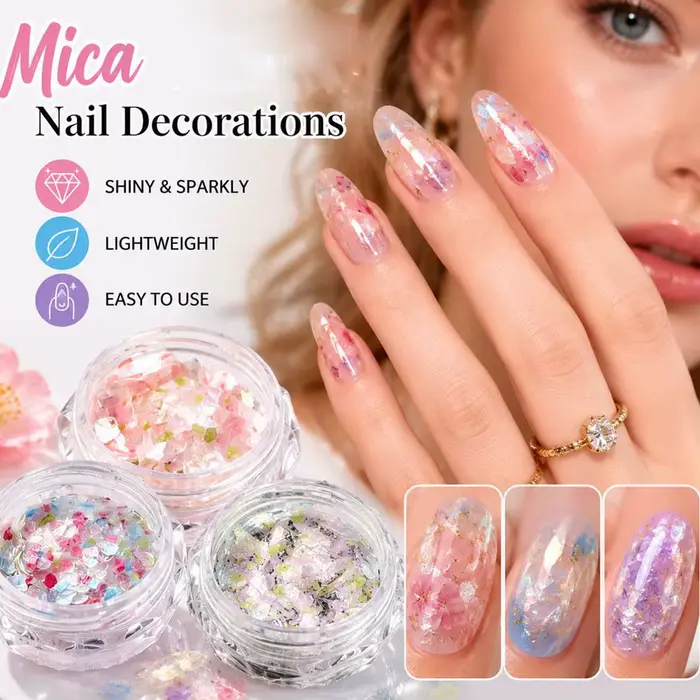 Paillettes pour ongles irisées violettes rêveuses