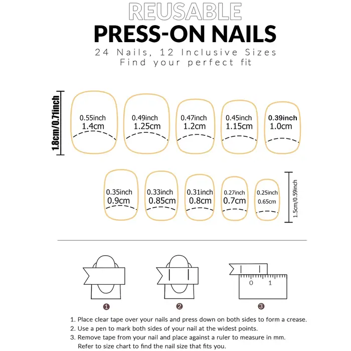 Ongles pressés carrés, faux