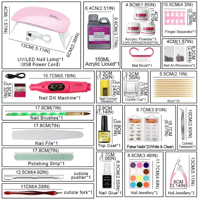 Kit de poudre acrylique pour ongles
