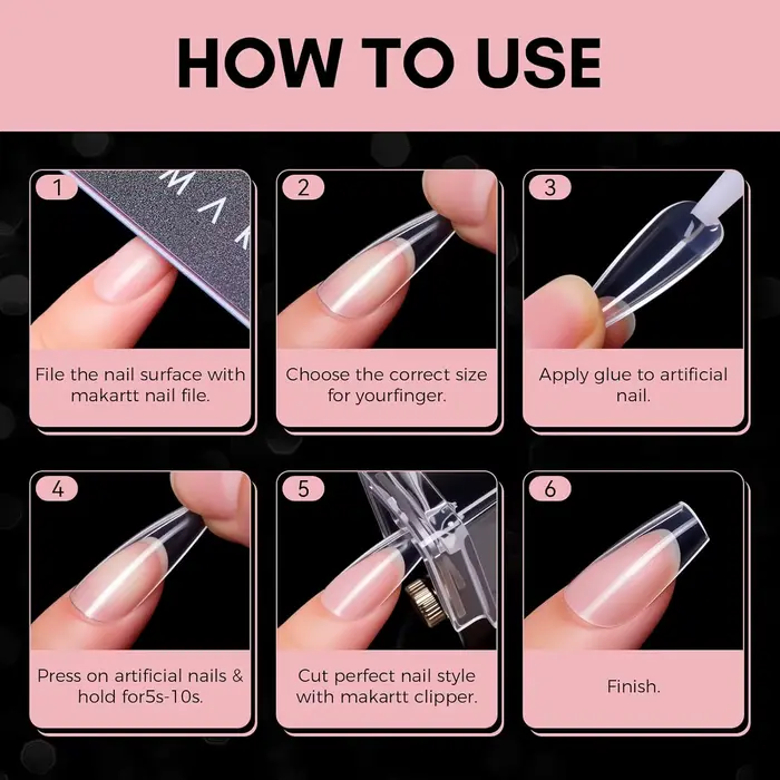 Makartt Faux Ongles Cercueil Moyens - 500 pièces