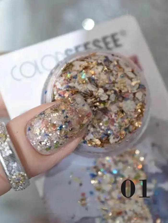 Bh Bay-Boîte de puces colorées pour Nail Art