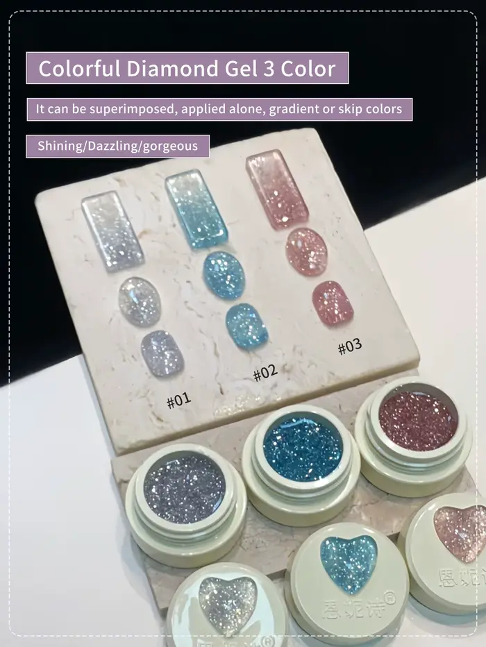 5g 3 couleurs haute densité paillettes vernis à ongles Gel réflexion Flash Nail Art Gel