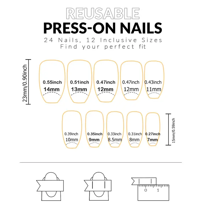 CuemployPusher-Faux ongles à paillettes argentées carrées noires, poignées amovibles et réutilisable