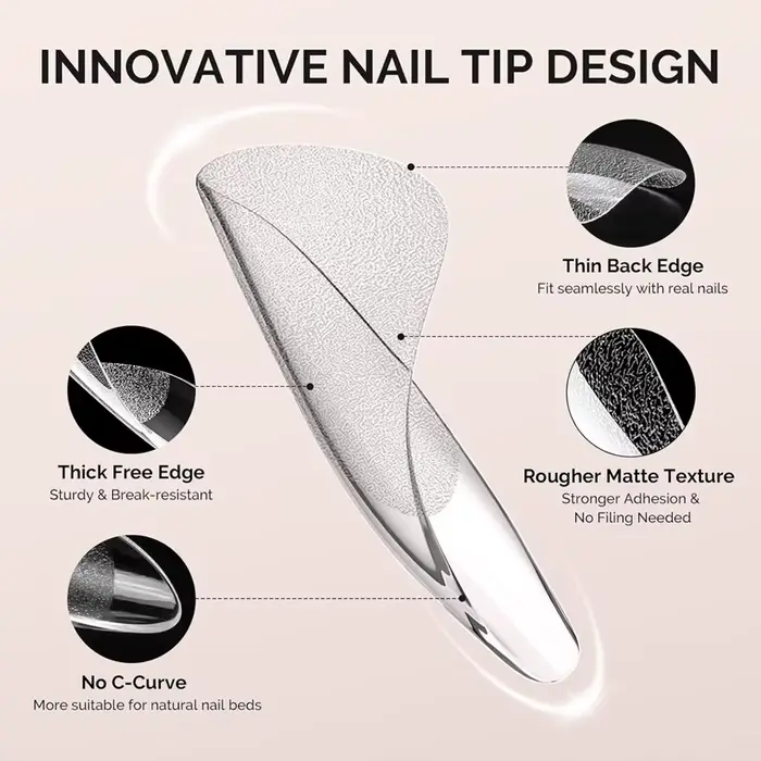 Pointes d'ongles ultra-courtes en forme d'amande