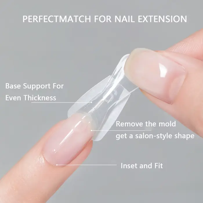 240 Pièces Nouvelles Formes Double pour Ongles Sandwich Réutilisables, Mélange de 15 Tailles, Courte