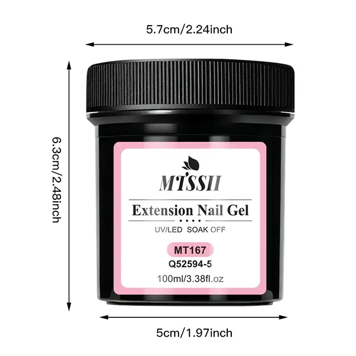 Gel UV de construction pour extension d'ongles 100ml, Gel dur Milky White, Clair, Rose Nude, Acrylique Cristal, Gel d'extension à retirer par trempage