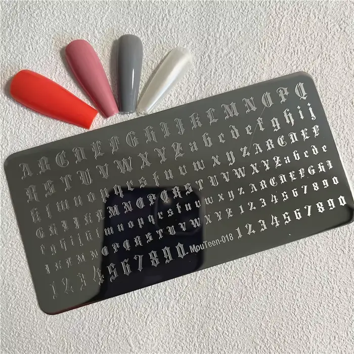 Petite plaque d'estampage gothique plaque à ongles de Style gothique lettres gothiques plaque de tam