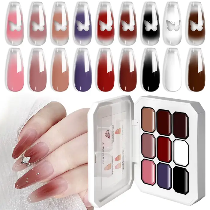 LIMEGIRL 9 couleurs dégradé peinture Gel Nail Art Design bricolage solide Gel vernis à ongles rapide
