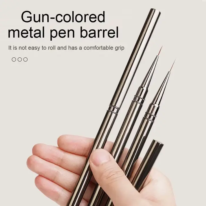 Pinceaux de précision pour nail art, pour dessiner des lignes allongées, 6/9/12/15/18 mm, outil professionnel de manucure