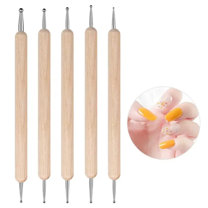 Perceuse à ongles en bois à double tête en acier inoxydable