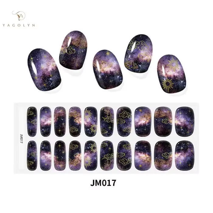 Ensemble d'autocollants pour ongles en gel semi-durci pour lampe UV