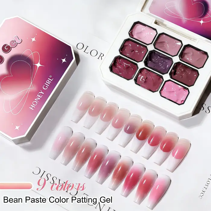 1 pièce Gel à ongles semi-solide rose 9 couleurs
