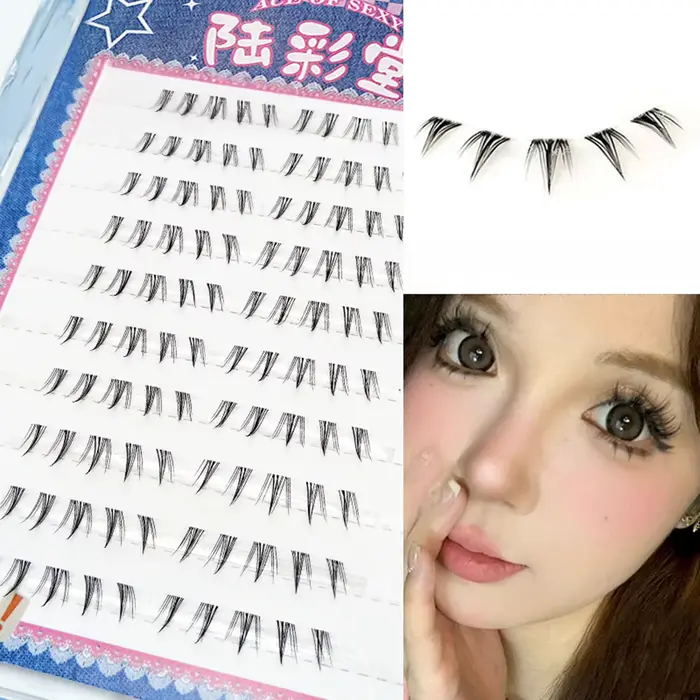 6-7mm Air cils inférieurs fée faux cils segmenté naturel sous cils Manga bas cils maquillage cils ou