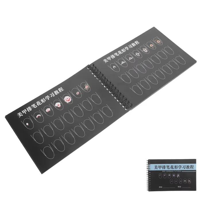 Cahier d'exercices de nail art avec modèles vierges pour débutants, feuille de pratique de manucure,