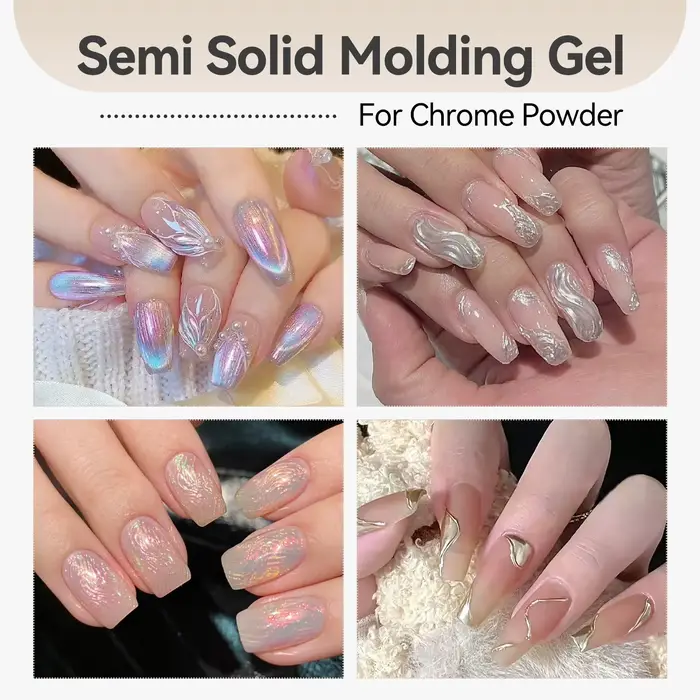 BORN PRETTY 5g Gel de modélisation semi-solide pour poudre chromée 3D Gel de sculpture Transparent p