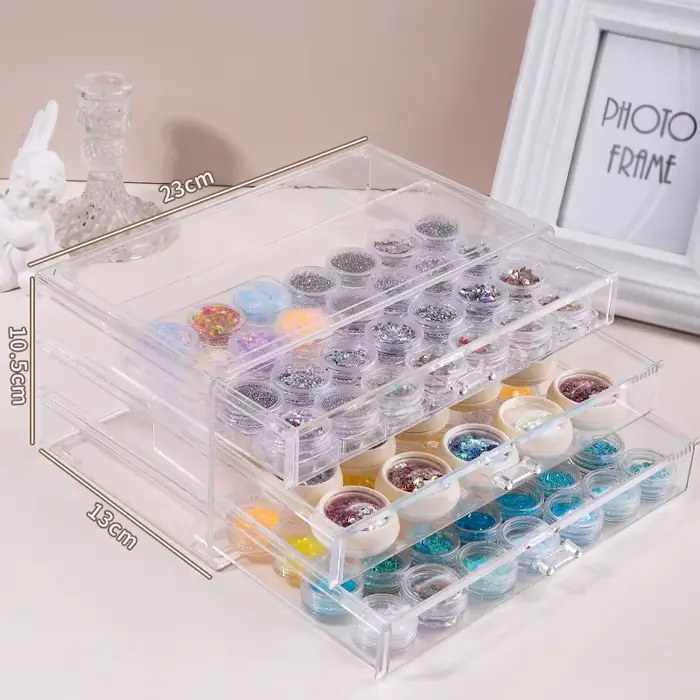 Boîte de rangement arina transparente pour vernis à ongles, boîte de rangement de bijoux, boîte de s