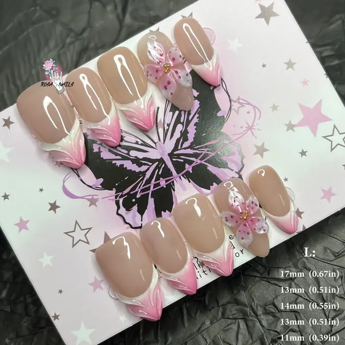 Faux ongles 3D imprimé léopard cerise Y2k