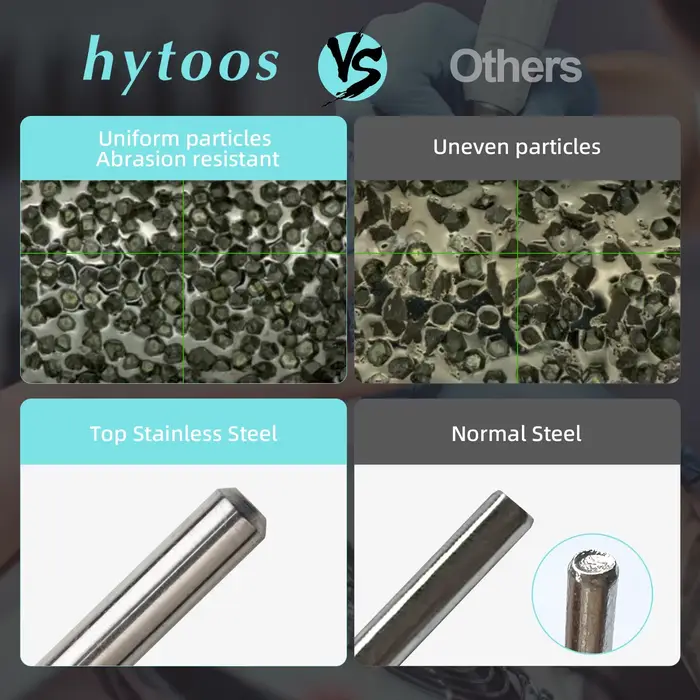 HYTOOS 5mm boule cuticule propre foret à ongles, titane russe diamant ongles Bits nettoyant pour ong