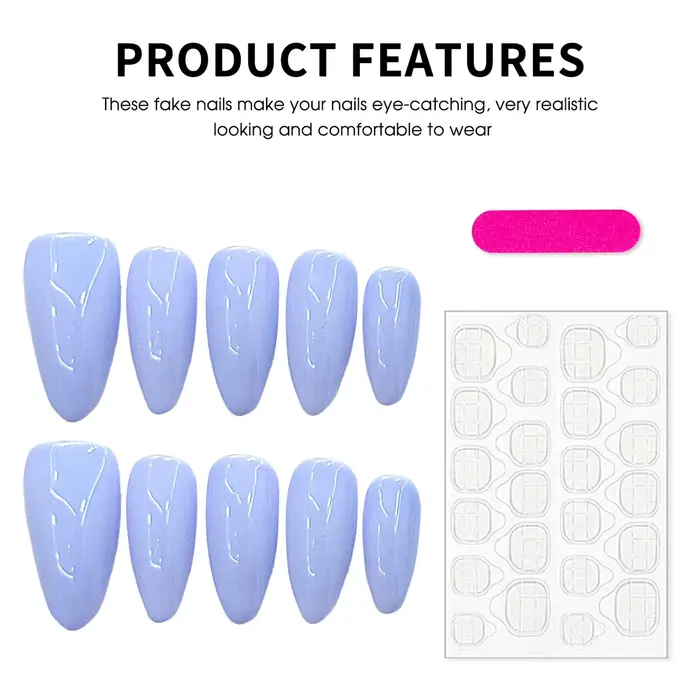 10 faux ongles press-on faits à la main