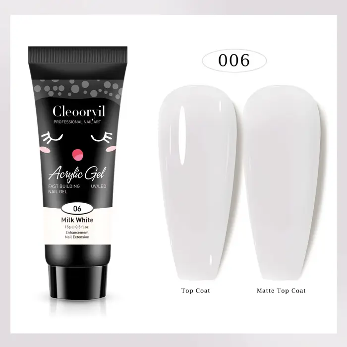 15ml Extension solide Gel ongles construire Poly ongles Gel acrylique cristal couleur nue UV LED ver