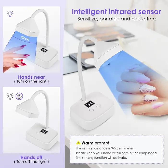 Lampe à ongles sans fil LED UV, sèche-ongles, Rechargeable, détection automatique, commande tactile,