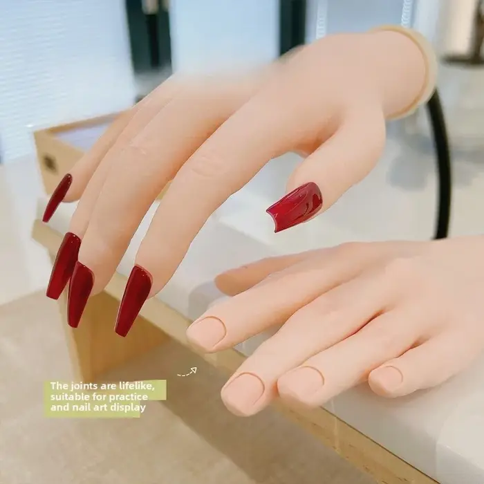 Fausse main pliable en Silicone pour pratique des ongles, modèle pour Gel acrylique, formation en Nail Art, Salon pour débutants, usage domestique