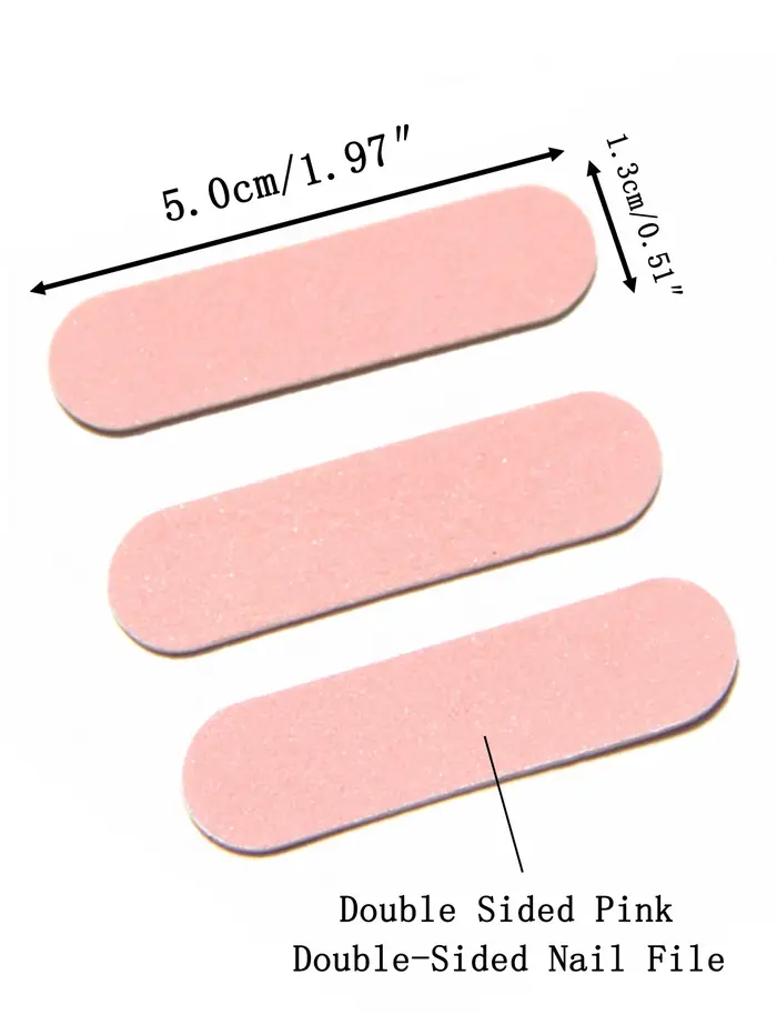 15 à 500 mini-limes à ongles roses double face en émeri pour manucure, pédicure, nail art, polissage