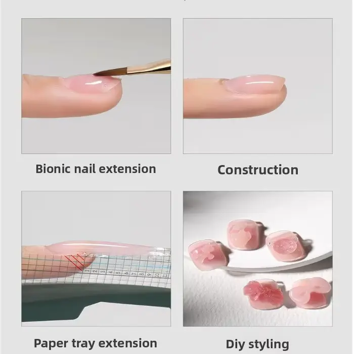 Nouveau Gel d'Extension pour Ongles 2026 50g Blanc Laiteux Polygel – Idéal pour Usage Professionnel en Salon – Plaque